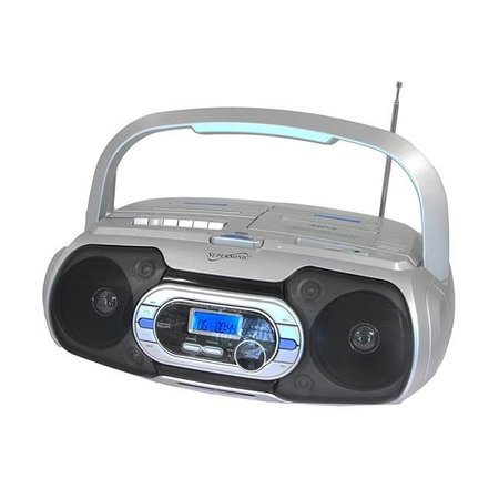 SUPERSONIC Supersonic SC-729BT Supersonic Bluetooth Compatible Portable MP3 CD Cassette FM Radio Boombox SC-729BT